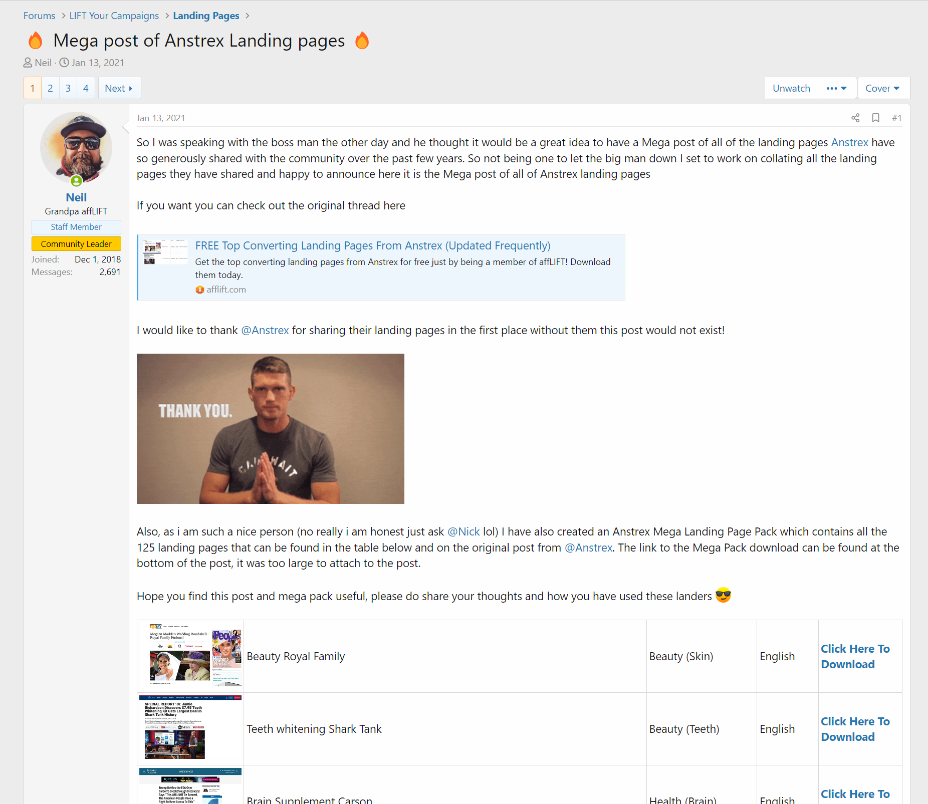 Mega post of Anstrex Landing pages